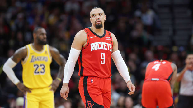 Houston Rockets’ Dillon Brooks against the Los Angeles Lakers.